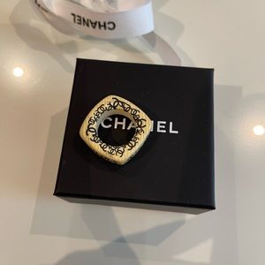 CHANEL Cambon Logo Resin Ring